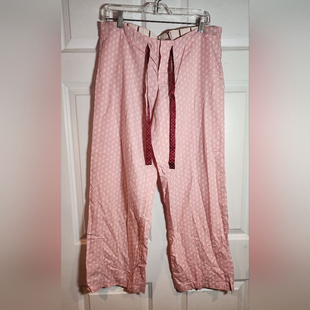 Juicy Couture Vintage Y2K Pink White Dog Print Drawstring Pajama Pants M